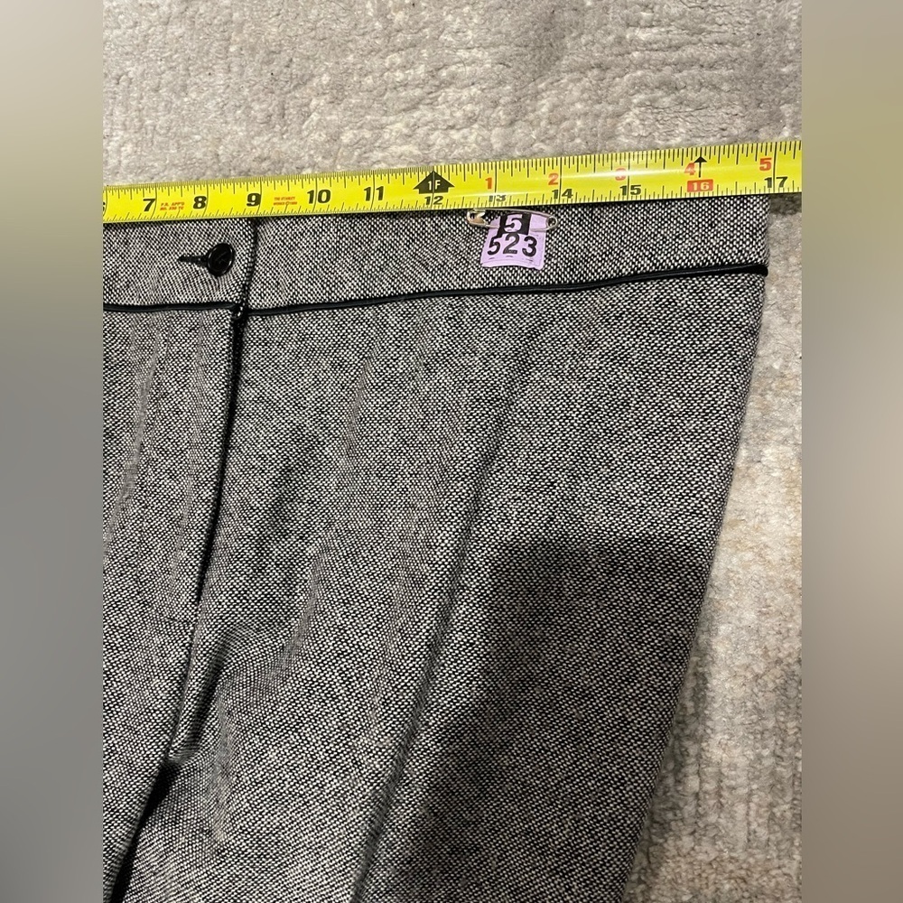 Karen Kane Wool Gray Black Piping & Ribbon Tie Suit Jacket Size 8 Pants Size 12 - Picture 14 of 16